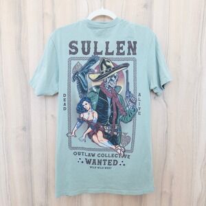 Sullen Art Collectibe Mens Graphic T-Shirt Size S Petite Green Streetwear Casual